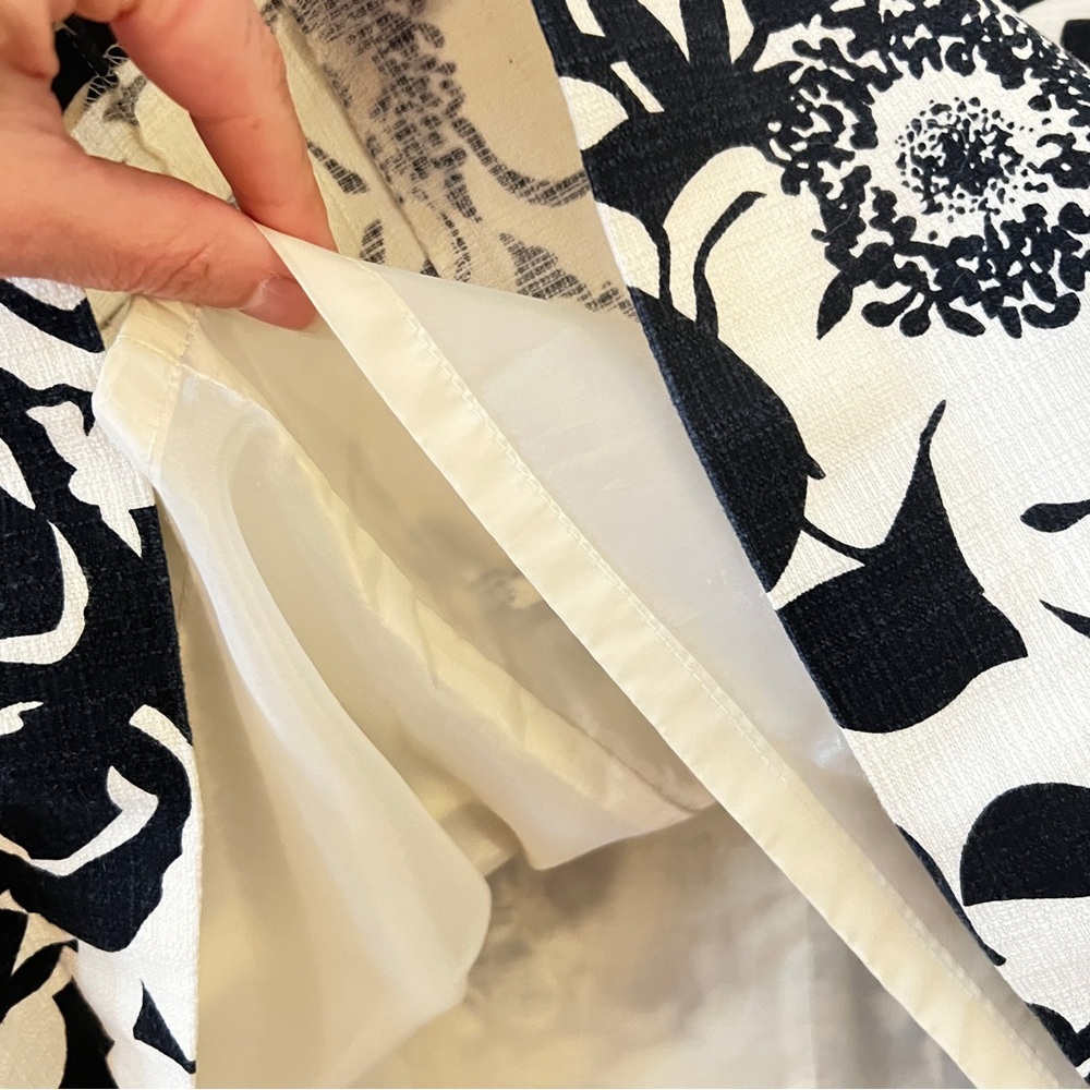 Merona Cotton Black and Cream Floral A-Line Skirt - Picture 6 of 10